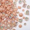 Uñas populares de TikTok color moca Maillard, joyería de diamantes con base de cristal puntiaguda, accesorios de diamantes para uñas color café de otoño e invierno