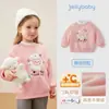 [Antibacteriano e Antiestático] Moletom para Meninas Outono e Inverno Gola Alta de Lã Infantil Roupa para Bebês Roupa de Inverno Roupa de Manga Longa para Bebê