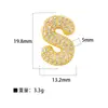 Xi Yin Transfronterizo Europa y América ins Moda Personalidad Hip Hop Colgante Perforado Cobre Microincrustado Circonita Colgante de Cobre de 26 Letras