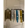 Cardigã de Tricô Manga Longa Decote V Slimming Versátil Simples Estilo Coreano Novo Outono 2026 Limão Chá Verde para Mulheres