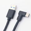 Cable de datos de carga tipo C a USB 3.0 con codo chapado en oro, puerto C, cable de datos de disco duro tipo C en ángulo recto de 90 grados