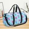 Bolsa de Viaje Portátil Simple para Deportes Fitness Gran Capacidad Bolso de Hombro Cruzado Tela Oxford Estampado de Dibujos Animados Bolsa de Viaje