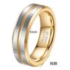Anillo Versátil de Acero de Tungsteno Bicolor, Nuevo Estilo Simple, Ranurado Cepillado de 6-8 mm de Ancho, Transfronterizo Europeo y Americano para Hombre, Venta al por Mayor