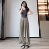 Pantalones de Pierna Ancha de Seda de Hielo Pantalones de Mujer Verano Pantalones Sueltos Cintura Alta Pantalones Yamamoto Casuales Anti-mosquitos Drapeados Plisados Protección Solar