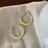 Aretes de Aro de Esmalte Coloridos Amarillo Crema para Mujer, Estilo Coreano, Pendientes Dulces y de Moda para el Día a Día