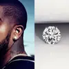 Pendientes de plata pura S925 brillantes con seis garras y incrustaciones de diamantes, estilo europeo y americano, clásicos, sencillos, diseño único, pendientes de botón de circonita para hombres y mujeres