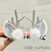 Set de Dos Pinzas para el Cabello de Navidad con Astas de Reno, Bolas de Felpa y Lazos para Niños, Adultos y Niñas, Pinzas para el Cabello, Accesorios para el Cabello