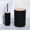 Cubo de Basura para Baño Doméstico, Cepillo para Inodoro, Vaso Hidráulico, Almacenamiento, Jabonera Limpiadora, Juego de 7 Piezas de Artículos de Tocador y Herramientas