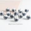 Accesorios de joyería diy cuentas de cerámica de agujero grande cuentas de porcelana con aplique Jingdezhen 10mm azul y blanco floral cuentas sueltas materiales hechos a mano