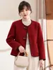 Casaco de Lã Dupla Face de Inverno para Mulheres de Meia-Idade 2026 Novo Estilo Elegante Casaco Curto de Lã para Mulheres de Meia-Idade e Idosas