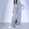 Color Claro Machete Jeans Mujer 2025 Nuevo Cintura Alta Pierna Ancha Suelto Pequeño Recto Plátano Hoz Pantalones