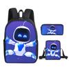 Robô Espacial Astro Bot Mochila Escolar Conjunto de Três Peças Mochila Infantil para Ensino Fundamental Bolsa de Ombro Estojo