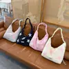 Bolso Tote de Nylon con Pliegues y Estampado de Estrellas, Gran Capacidad, Moderno, Versátil, con Cordón, para Primavera/Verano