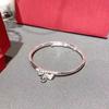 Pulsera de Campana de Lazo de Cobre Blanco Plateado para Mujer Sello de Acero S999 Diseño Nicho Gama Alta Pulsera de Princesa Joven