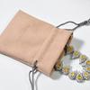 Bolsa de almacenamiento de joyas de microfibra de alta calidad, color caqui, de lote pequeño, directa de fábrica, con logotipo impreso.