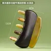 Placa Gua Sha de Sândalo Verde Natural e Pente Massagem de Chifre Dois em Um Massagem Meridianos da Cabeça Gua Sha Pente Espesso de Uso Duplo Venda por Atacado