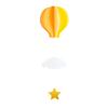 Suministros de Decoración para Fiesta de Cumpleaños de Jardín de Niños, Colgante Estéreo, Corazón, Globo Aerostático, Colgante de Nube