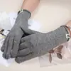 Guantes de Punto Cálidos para Mujer, Otoño e Invierno, Estilo Estudiante, Color Sólido, Versátiles, Sin Dedos, Guantes de Lana con Dedos Divididos para Oficina, Exteriores, Ciclismo