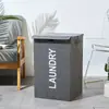 Cesta para ropa sucia cubierta de algodón y lino para uso doméstico, apta para lavadora, para organizar artículos diversos y juguetes, cesta de lavandería portátil