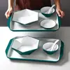 Juego de Platos de Melamina Kaiba Comercial Imitación Porcelana Patas de Cerdo Arroz Frito Fideos Fritos Fideos Mixtos Juego Creativo Plato Profundo de Seis Caras