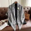Nuevo Pañuelo de Seda para Primavera y Verano, Estilo Delgado, Bufanda Cuadrada Grande de 130 cm, Pañuelo Decorativo Estampado de Alta Gama, Chal Versátil