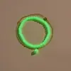 Tornozeleira Boho Colorida Luminosa de Coração de Pêssego com Contas de Camada Única Elástica para Mulheres Férias na Praia