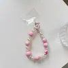 Chica Coreana Colorido Chapado Eléctrico Lazo Portátil Ins Funda para Teléfono Móvil Cadena Colgante Accesorios Llavero Cadena de Perlas