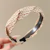 Diadema Cruzada de Punto Trenzado con Lunares Retro para Mujer, Tacto Suave y de Alta Gama, Diadema de Verano, Uso Diario, Pinza para el Cabello para Lavarse la Cara, Accesorios para el Cabello