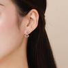 Aretes simples de plata S925 estilo coreano en forma de abanico con microincrustaciones de circonita, temperamento femenino, aretes populares europeos y americanos, joyería de comercio exterior transfronterizo