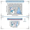 Papai Noel Azul Boneco de Neve Árvore de Natal Adesivo Eletrostático para Janela Festival de Natal Decoração de Casa Adesivo de Vidro Visível em Ambos os Lados