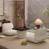 Vista Cuadrada Transfronteriza de Montañas y Nubes Ventana Flotante Mesa y Sillas Sala de Estar Combinación de Tatami Madera Maciza Dormitorio de Diseñador Mesa de Café Pequeña