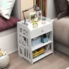 Mesita de noche minimalista moderna con armario de almacenamiento Gabinete lateral para dormitorio Gabinete de almacenamiento para sala de estar Mesa de centro para sofá Mesa auxiliar Dormitorio Armario pequeño