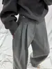 ¡Muy recomendable! Pantalones grises de diseñador para mujer, nuevos de otoño e invierno, de cintura alta, fluidos, casuales de pierna ancha