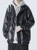 Chaqueta de Cuero para Hombre con Cuello Americano Primavera y Otoño Nuevo Estilo Retro Japonés Versátil Holgada de Moda Marca Rogue Genial Chaqueta de Motociclista