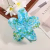 Pinza para el Cabello de Acrílico con Flor de Plumeria para Mujer, Accesorio para el Cabello de Alta Gama, Pinza de Tiburón, Pinza para el Cabello de Verano Transfronteriza para Media Coleta