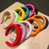 Diadema de Color Sólido Transfronteriza Europea y Americana Serie de Colores Caramelo Esponja de Ala Ancha para la Parte Superior del Cráneo Moda Simple Diadema de Presión para el Cabello