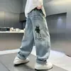 Pantalones Harem de Mezclilla para Niños Primavera y Otoño 2026 Jeans para Niños Pantalones de Pierna Recta Cintura Alta Suaves Cómodos Elegantes Modernos