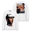 Camiseta de manga larga con lavado pesado estilo retro americano de alta costura Stewell Muye para hombre, corte holgado con hombros caídos, para exportación