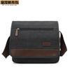 Bolso de hombro de lona para hombre coreano transfronterizo de fábrica, bolso casual de color sólido de moda, bolso de mensajero simple para hombre horizontal
