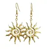 Aretes metálicos de sol estilo chica hot, clips para orejas de diseño vintage nicho, dulces y geniales, accesorios únicos y de alta gama