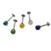 Color caramelo cuentas de vidrio color acero titanio dientes internos 1.0 dientes clavo de labio clavo de hueso de oreja Europa y Estados Unidos transfronterizo perforación joyería Yiwu