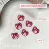 Joias para Unhas Artísticas Gato Kt de Chapéu Popular Desenho Animado Cabeça de Gatinho de Resina Vermelho Rosa Azul Diamante para Unhas DIY Usável Acessórios