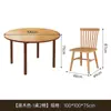 Conjunto de Mesa de Jantar Quadrada em Madeira Maciça Estilo Medieval, que pode ser Convertida em Redonda, Mesa de Jantar Doméstica para Apartamentos Pequenos, Nova Mesa de Jantar Dobrável