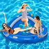 Boia de Piscina Inflável para Várias Pessoas Ilha Flutuante, Confortável e Relaxante Boia Inflável de PVC para Lago, Cadeira Longa de Piscina para Várias Pessoas, Boia de Rafting