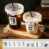 Taza de Café, Té de Leche, Vaso Desechable para Bebidas Frías con Tapa, Vaso para Bebidas Caseras de Jugo, Vaso de Plástico para Bebidas Empacadas para Llevar