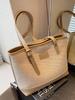 Bolsas de Palha para Mulheres 2026 Novo Estilo Tendência Bolsa Tote de Grande Capacidade Versátil Bolsa de Ombro de Outono para Aula e Trabalho