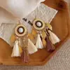 Estilo Vacacional Aretes Grandes de Flores Marinas Rafia Populares Lujo Accesible de Gama Alta Aretes de Estrella de Mar Aretes Elegantes de Nicho