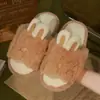 Pantuflas Peludas para Mujer Invierno Lindas de Dibujos Animados para Interior Hogar Suelo Silenciosas de Algodón Pantuflas de Mujer Cálidas Otoño Invierno Pantuflas de Algodón