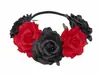 Europa e Estados Unidos Transfronteiriços 5 rosas vermelhas flor coroa de flores tiara noiva acessórios de cabelo de noiva festa de fim de ano faixa de cabelo de flor artificial