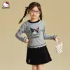 Conjunto de Primavera para Niñas 2026 Nuevo Lunares Bloque de Color Falda Corta Elegante Casual Dibujos Animados Kuromi Conjunto de Dos Piezas